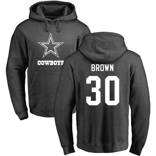 Men Dallas Cowboys Ash Anthony Brown One Color #30 Pullover NFL Hoodie Sweatshirts->nfl t-shirts->Sports Accessory